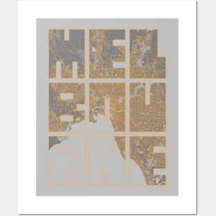 Melbourne, Australia City Map Typography - Bauhaus Posters and Art